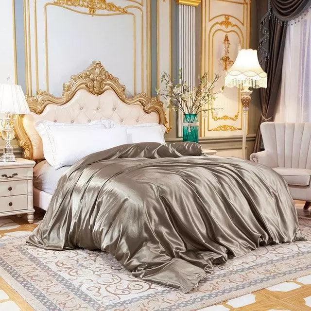 Conjunto de Roupas de Cama de Cetim Funnry™ 4 Peças / Luxo & Requinte para seu quarto!